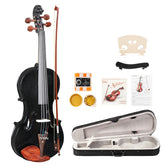 Glarry GV103 4/4 Spruce Panel Violin Black